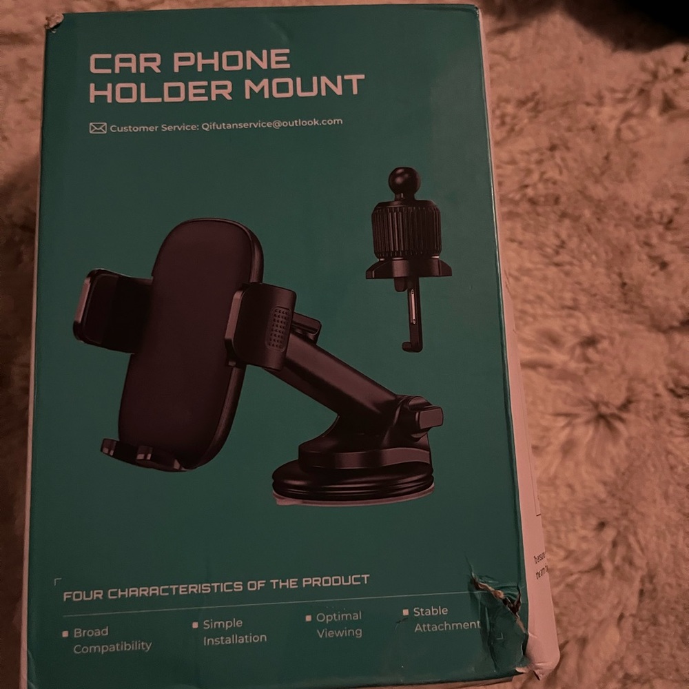 Black Adjustable Car Phone Mount with Suction Cup